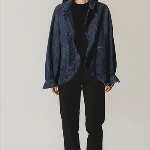 Pilcro Blue Dark Denim Chore Coat Jacket